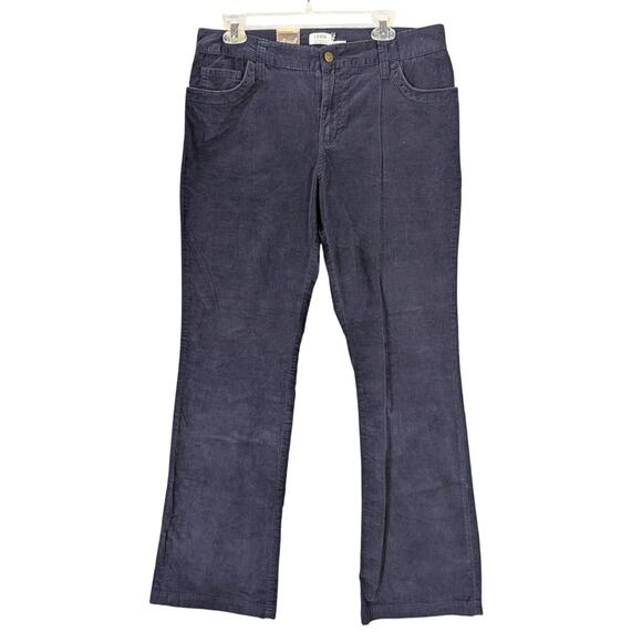Izod Corduroy Pants Womens 12 Navy Blue Stretch Jeans Embroidered Office Preppy - Picture 1 of 11
